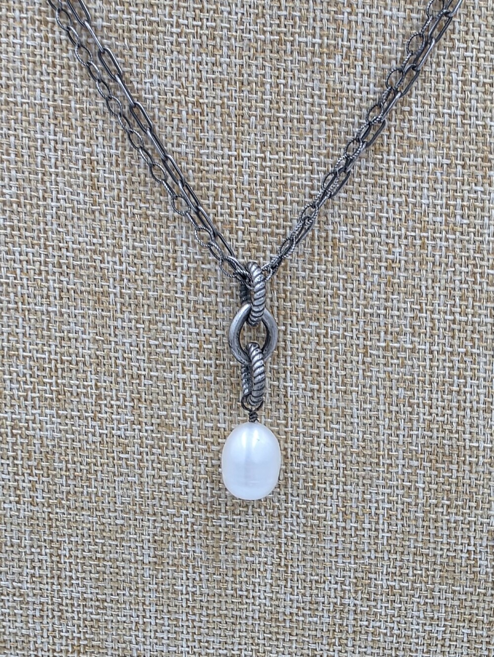 Silpada Sterling Silver Multi Strand Pearl Pendant Toggle Necklace N1480 Dainty